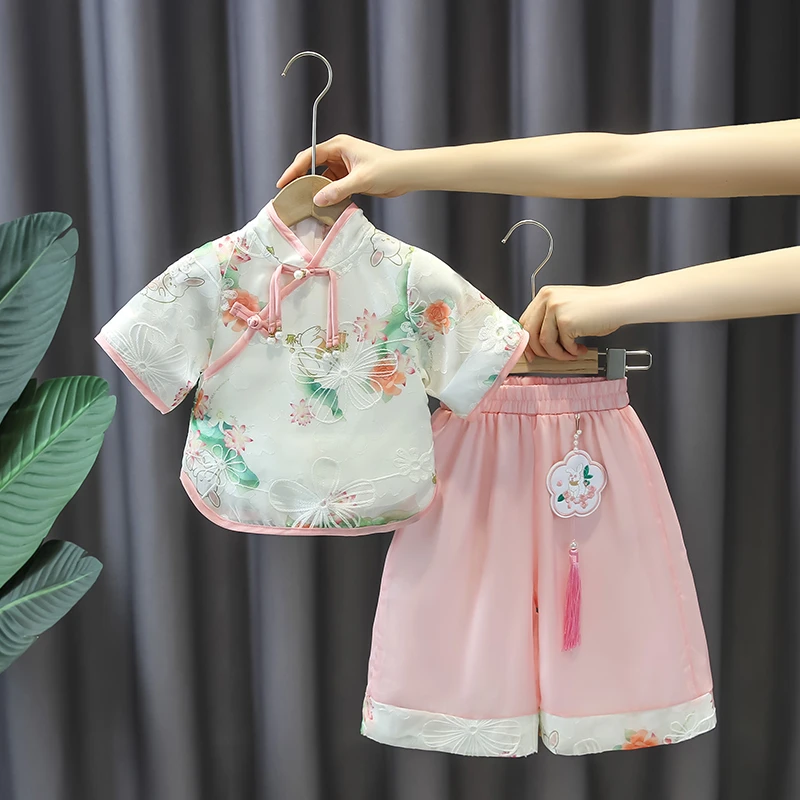汉服女童夏季新中式套装2025新款女孩中国风唐装女宝宝超仙表演服