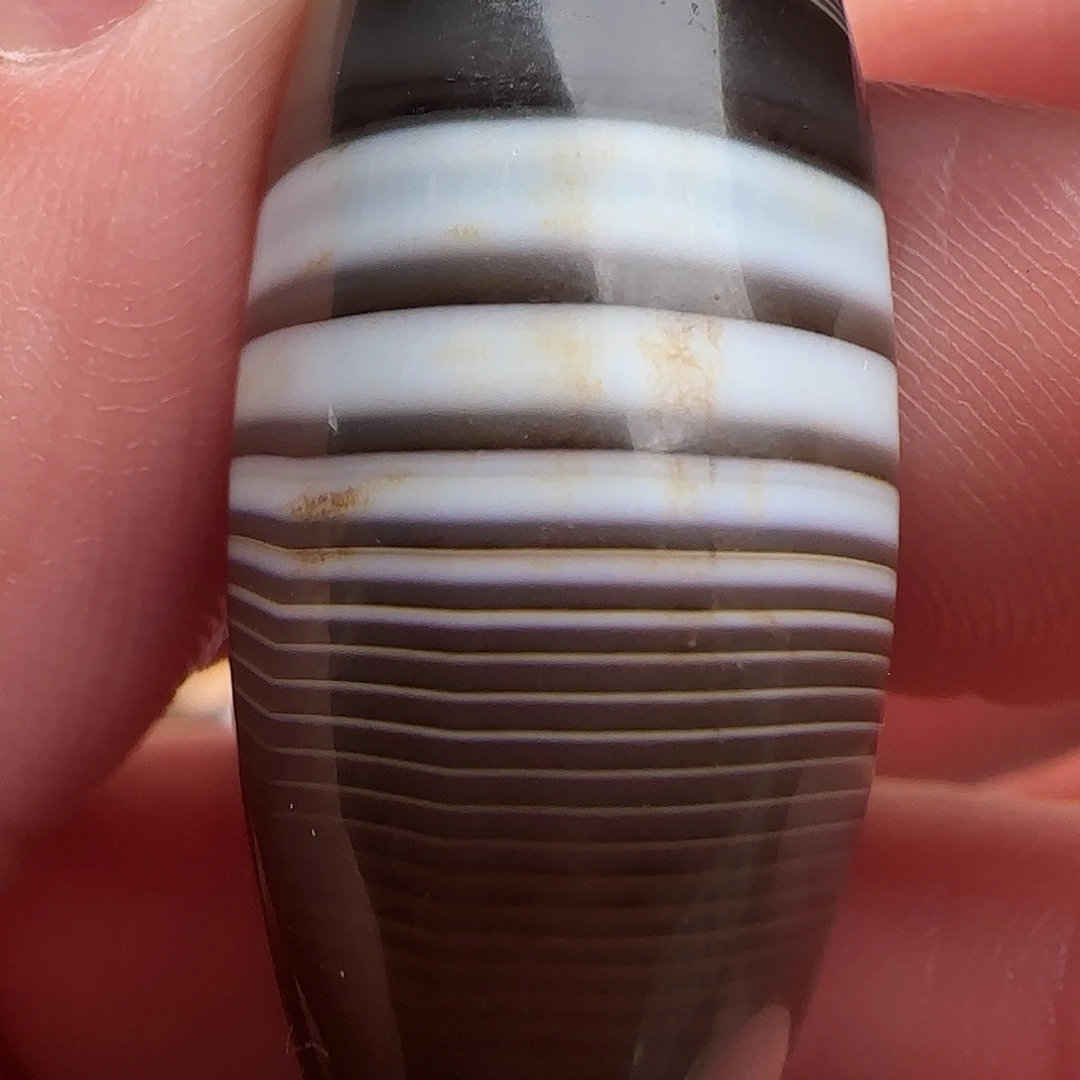 玛瑙/玉髓合金颈饰手工缠丝线珠 38x14左右