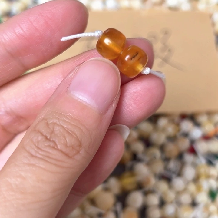 裸石蜜蜡未镶嵌8mm一对