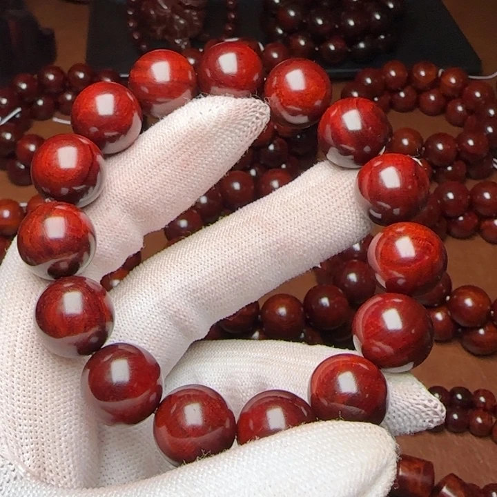 昆***莲手串/手链小叶紫檀原生态印度小叶紫檀15龙鳞2档5406