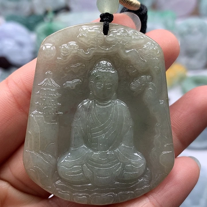 翡翠未镶嵌颈饰大日如来福利