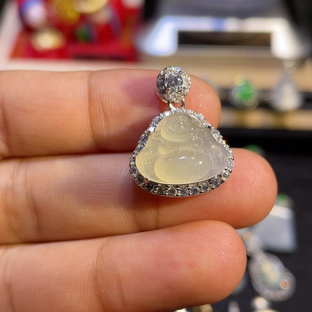 翡翠银S925镶嵌吊坠(不含链)