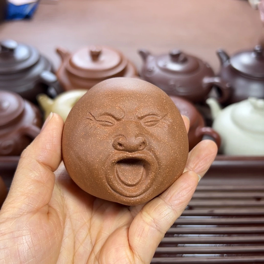 段泥茶壶大*子紫砂泥 牛盖石瓢