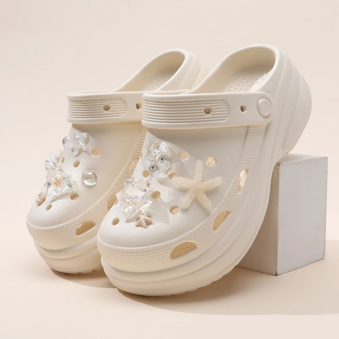 厚底洞洞鞋女款夏季外穿2025新款海边沙滩凉鞋踩屎感两穿包头拖女