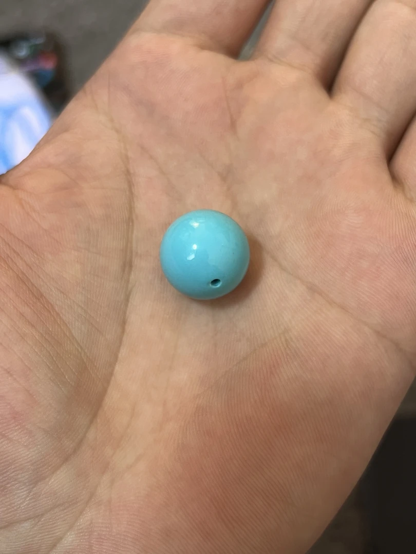 天然绿松石单珠16mn
