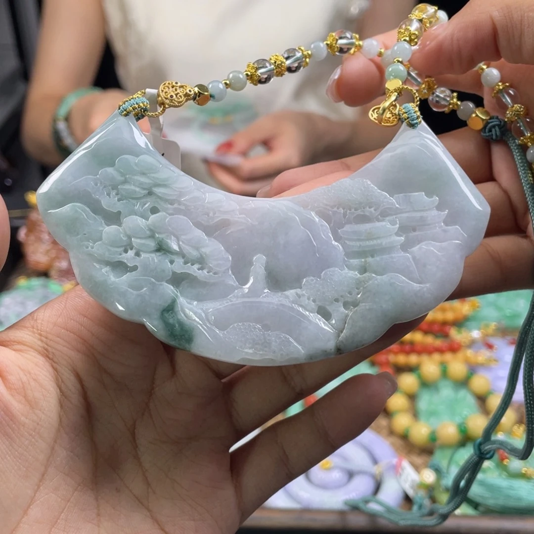 翡翠未镶嵌颈饰代编织