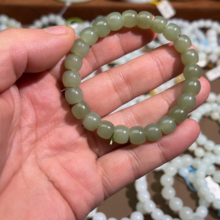 和田玉未镶嵌手串鼓珠手串