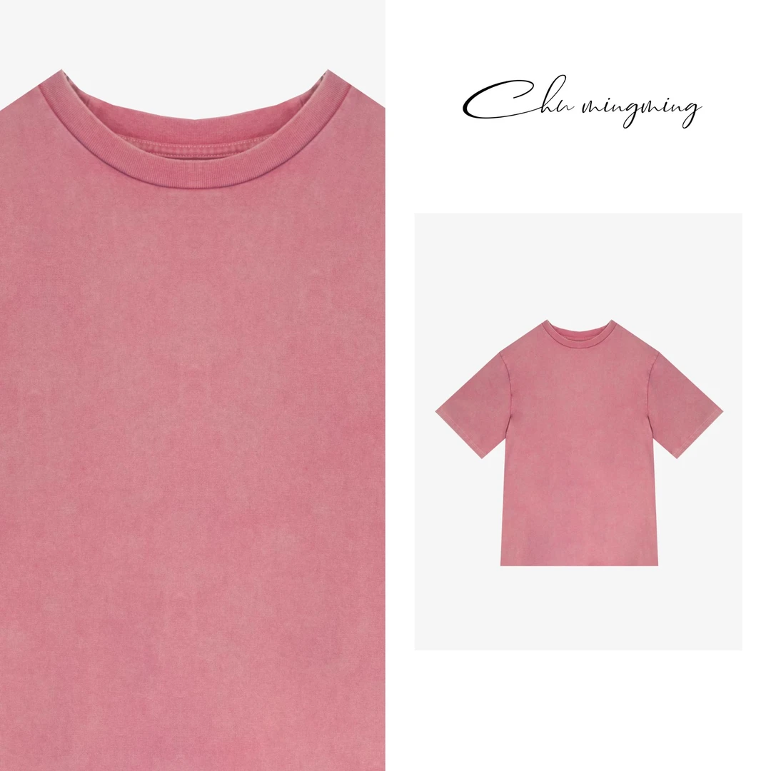 【CHU/2024SSNEW】原创设计《棉花糖》休闲时尚百搭纯色炒色T恤YQ25