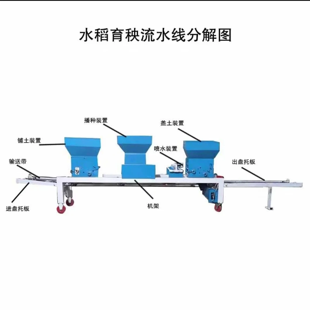 水稻育秧播种机全自动苗床覆土播种洒水一体机育秧流水线
