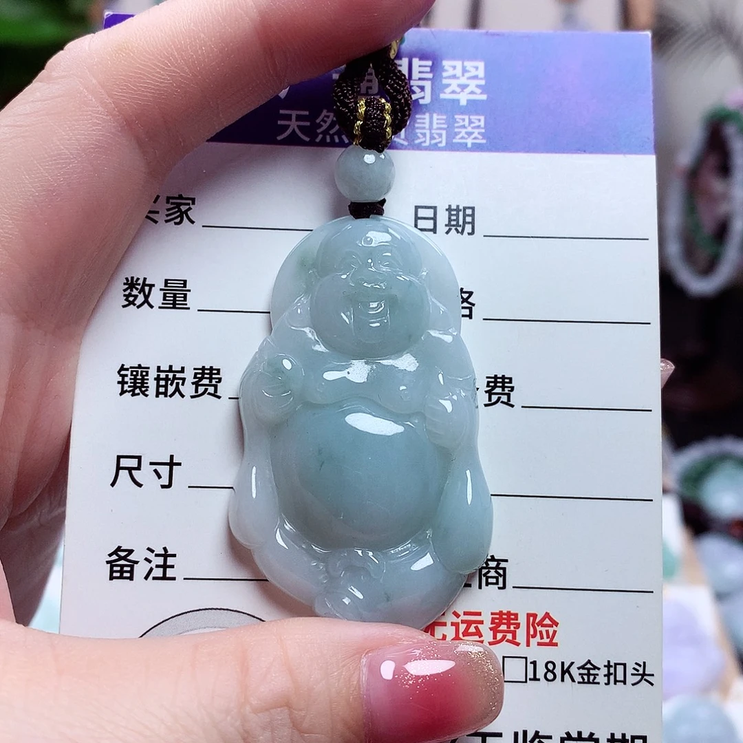 @***西颈饰未镶嵌翡翠布袋佛