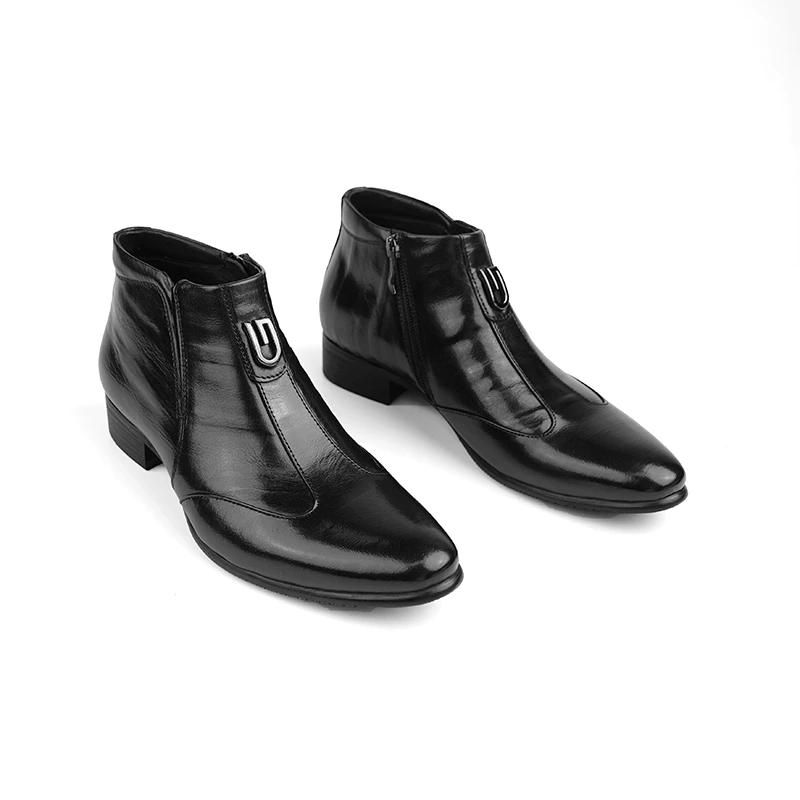 PLANET SUNNY新款商务正装秋冬尖头时尚切尔西靴真皮舒适男靴短靴