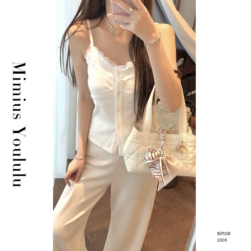 【mimius】&喵喵 法式纯欲蕾丝拼接背心（不含胸垫） G03226