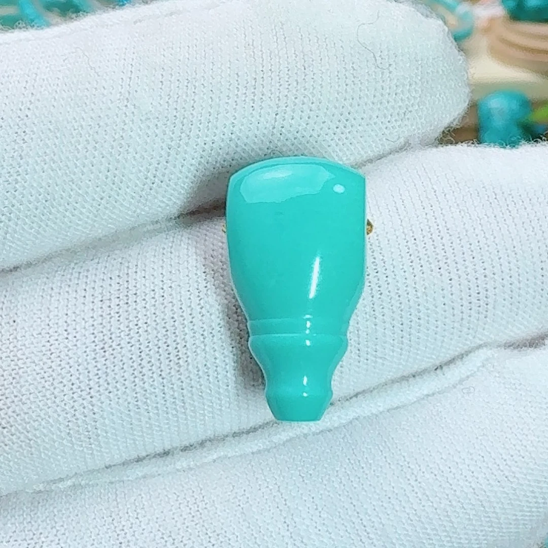 绿松石未镶嵌珠宝奇石精品玉华三通