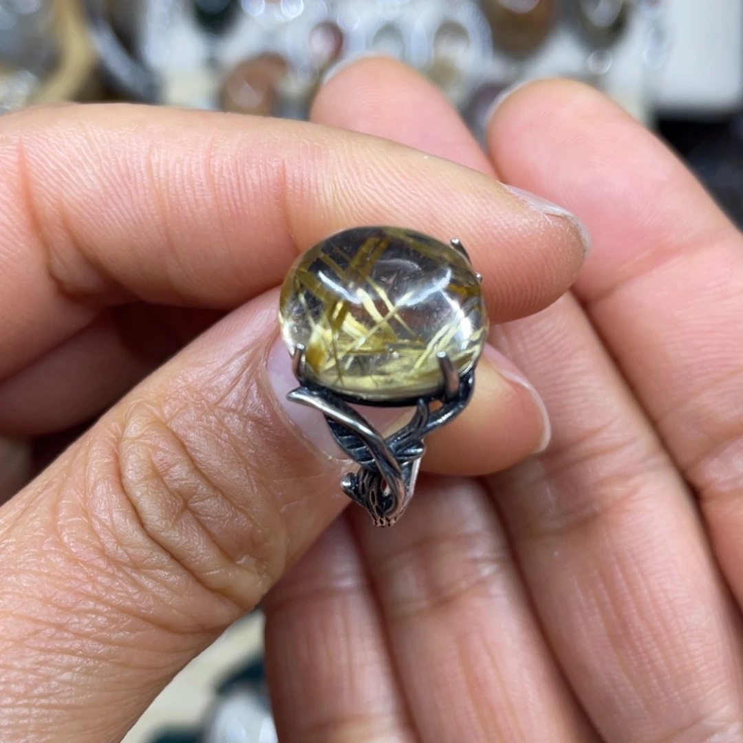 【闪购商品】银S925镶嵌珠宝半成品水晶戒指