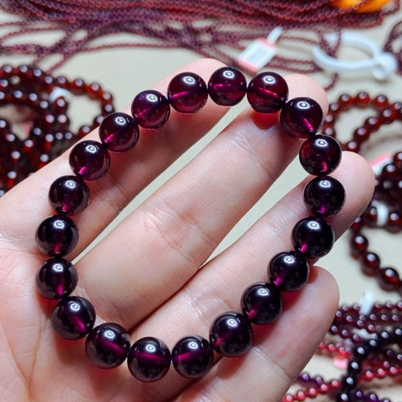 【闪购商品】未镶嵌手链石榴石（紫牙乌）9.3毫米