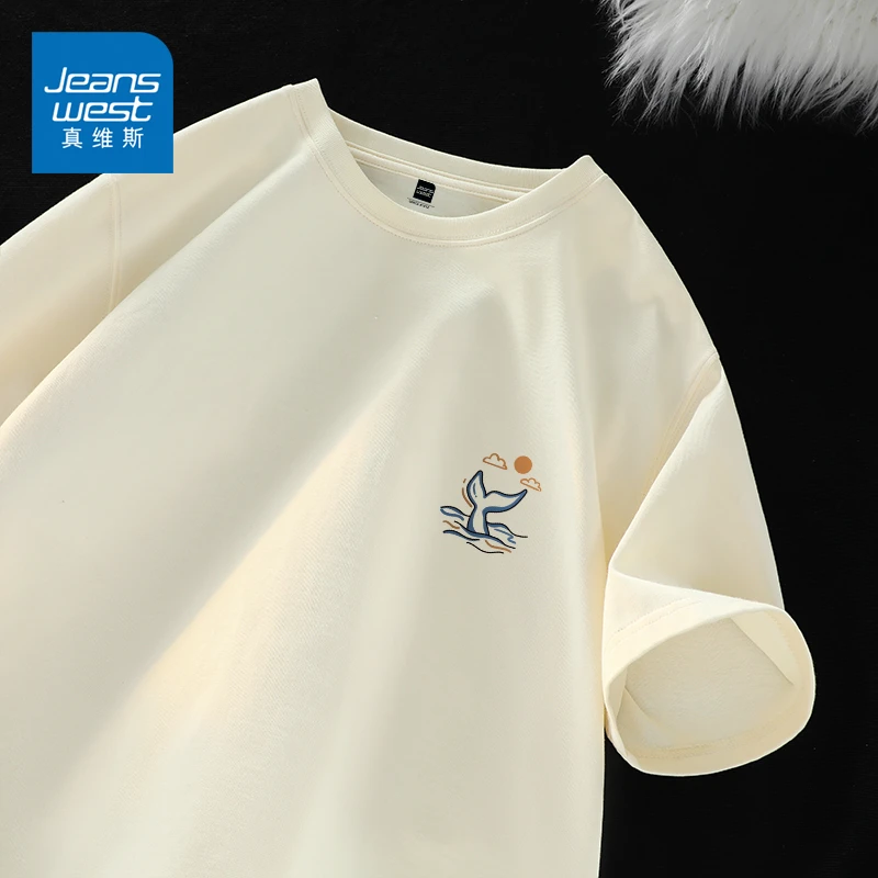 真维斯美式短袖男oversize夏季2025新款重磅纯棉t恤男生潮牌半袖A