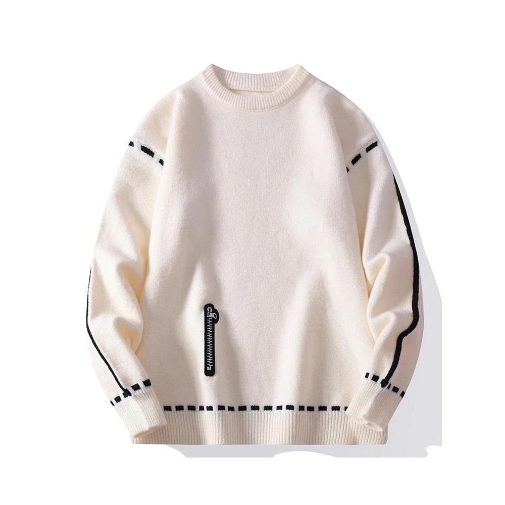 男士圆领毛线衣2025年秋季新款青年简约休闲潮流帅气针织衫上衣服