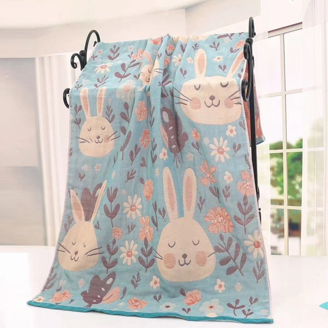 加大4层纱布浴巾盖毯成人儿童洗澡可裹四季款柔软吸水不掉毛