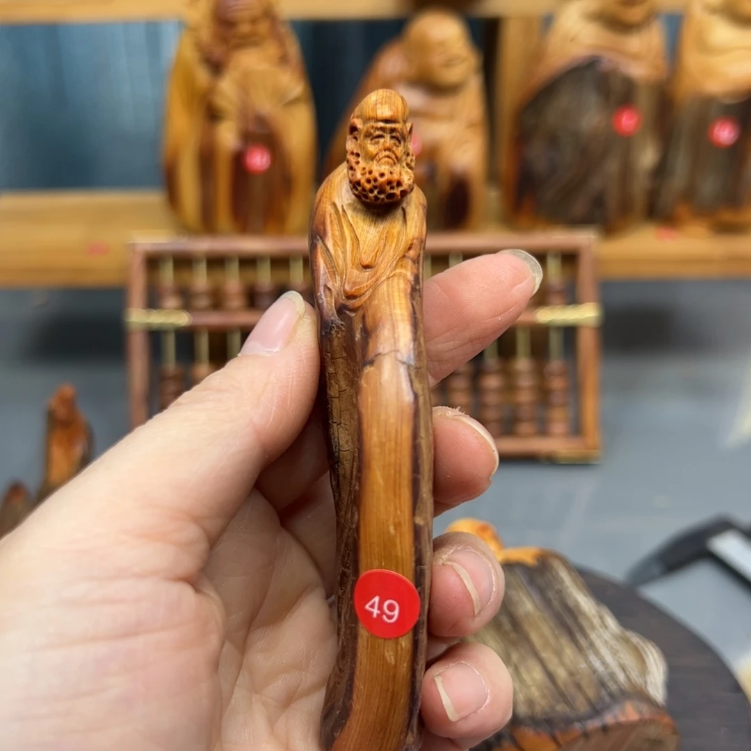 董***公木崖柏木摆件手把件，