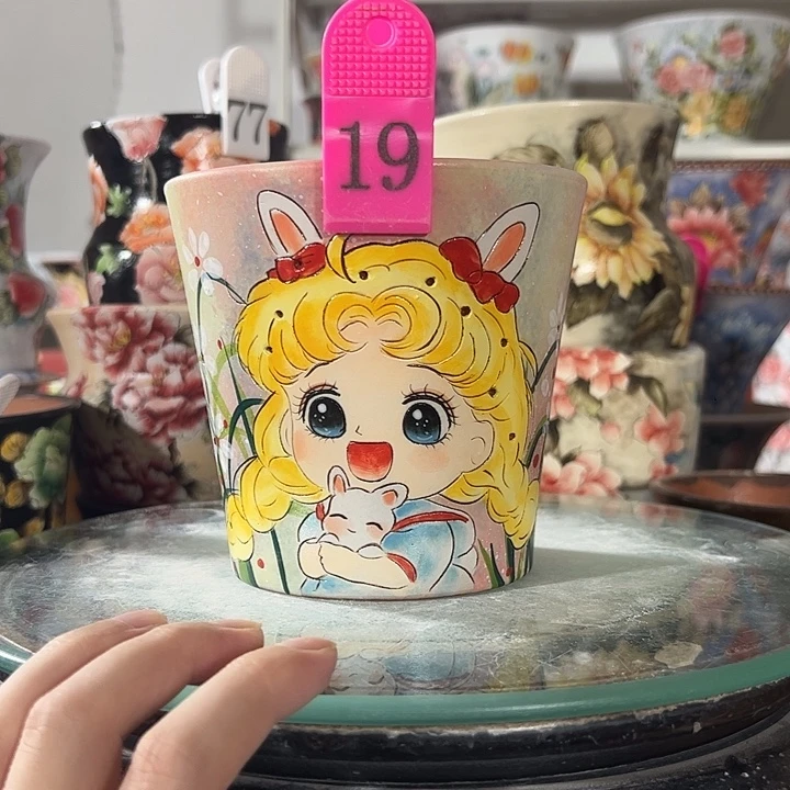 景德镇幸运花盆手绘韩式花盆