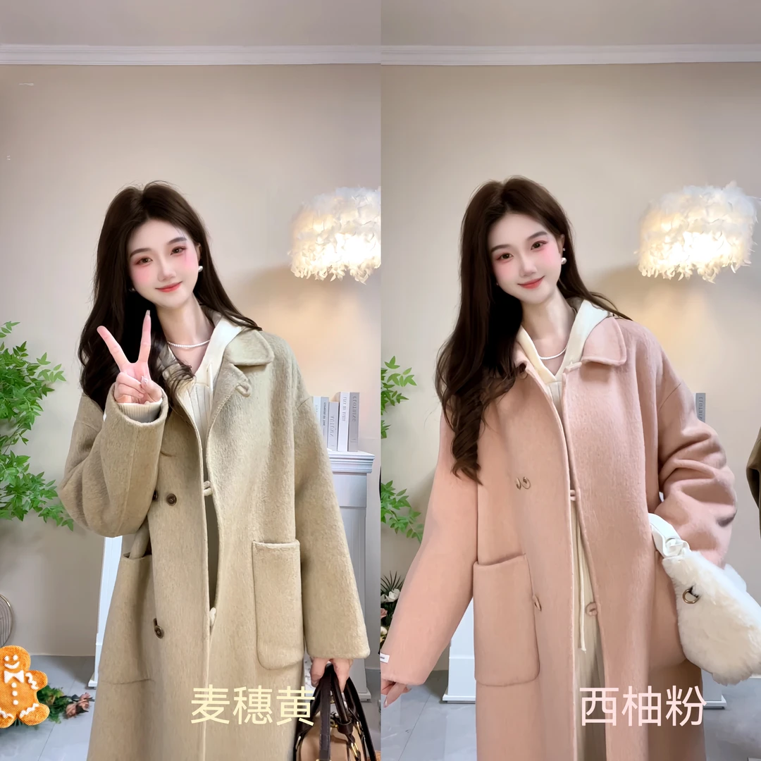 经典双排扣百搭慵懒风韩版网红秋季气质显瘦春秋设计感大衣外套