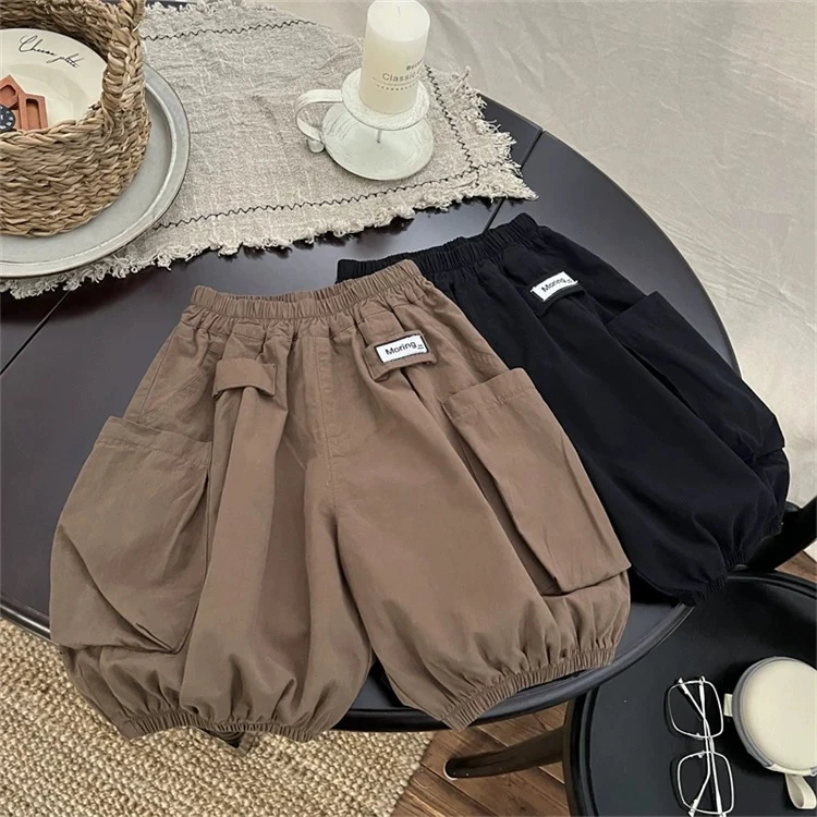 儿童夏季七分裤男童小童薄款新款灯笼裤洋气休闲宝宝韩版五分短裤