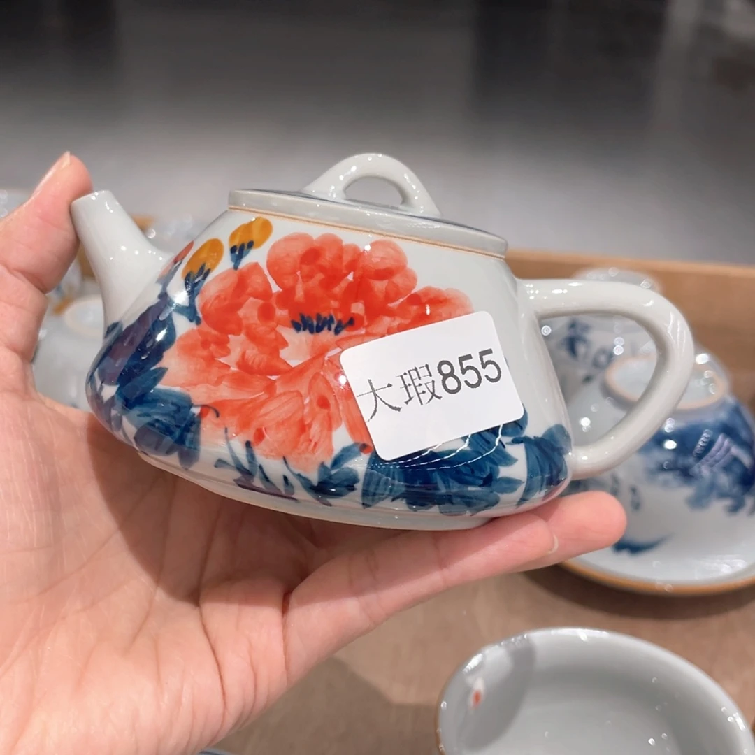 纯手绘釉下彩微瑕
