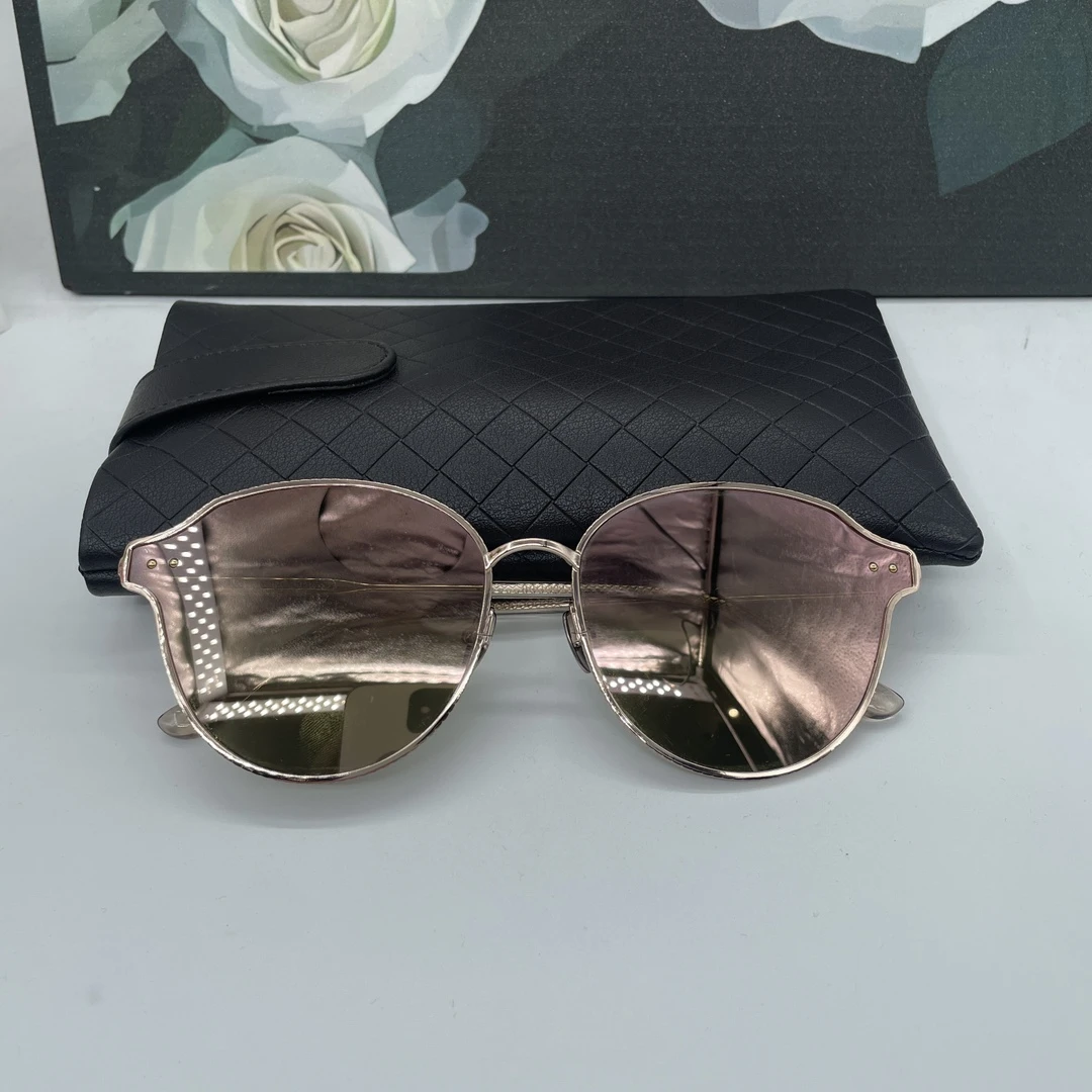 95新 BOTTEGA VENETA/葆蝶家 青奢荟/金属不规则墨镜太阳镜/82582