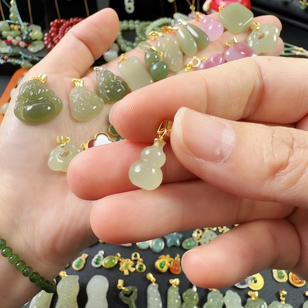 和田玉银S925镶嵌颈饰