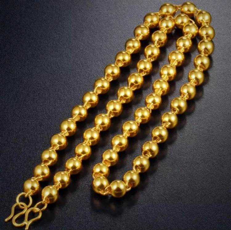 吊坠足银 8mm实心圆珠项链002经典时尚百搭精致