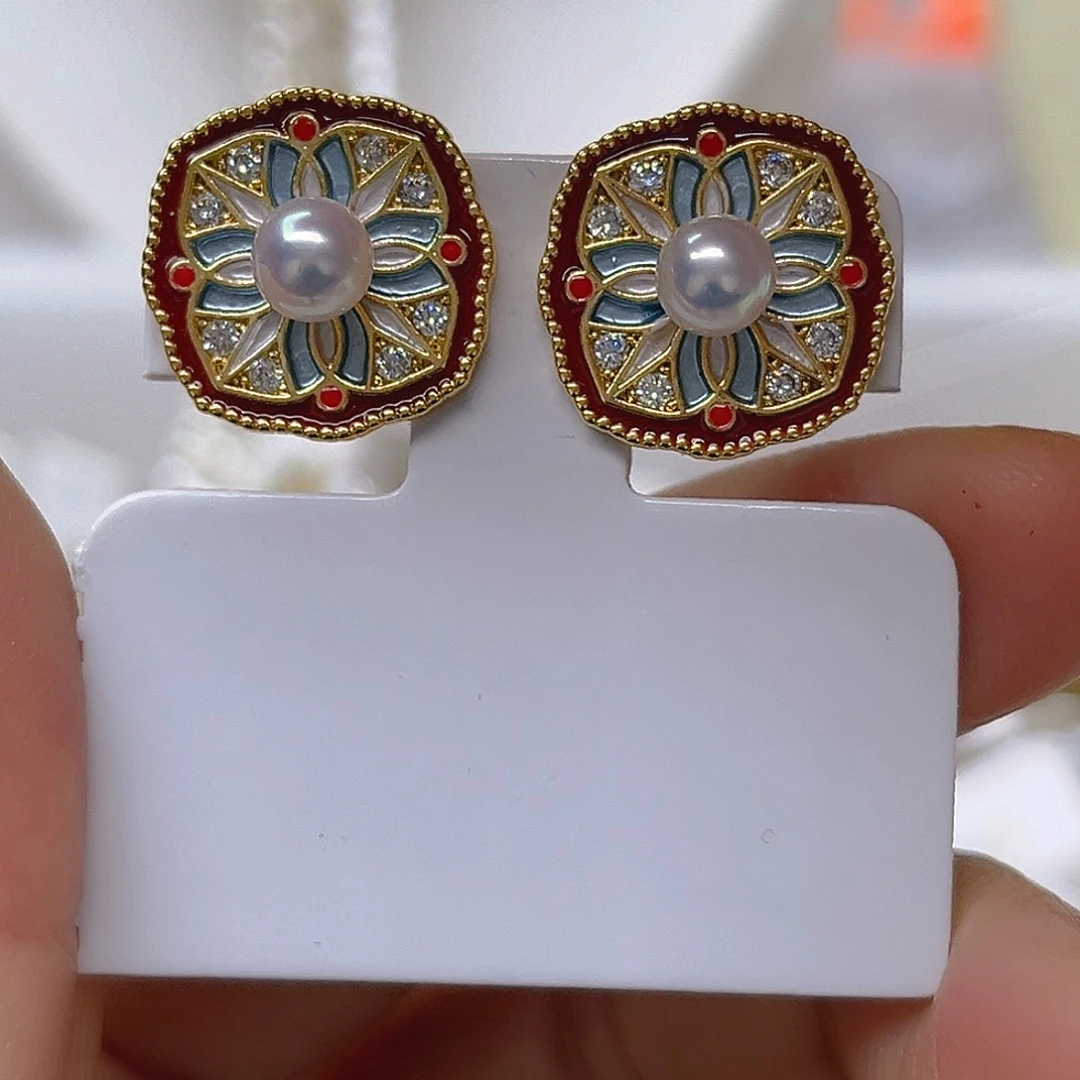 银S925镶嵌淡水珍珠吊坠或者耳钉