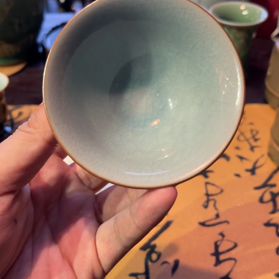 手工艺品琉璃龙泉青瓷杯子