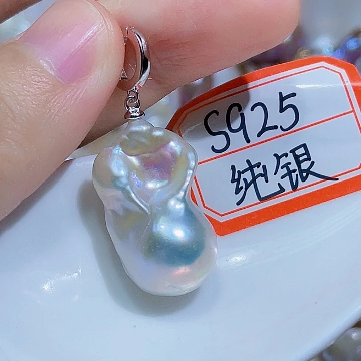 淡水珍珠银S925镶嵌颈饰