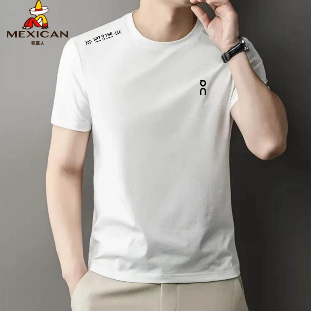 稻草人纯棉短袖t恤夏季男士宽松休闲衣服百搭T恤潮牌短袖潮流上衣