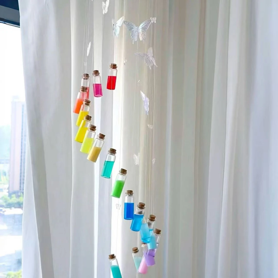 蝴蝶彩虹风铃手工diy材料包许愿瓶风铃送男朋友女朋友闺蜜礼物