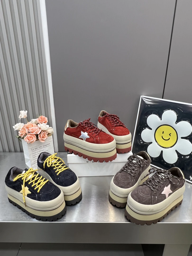 【9公分星星款松糕鞋】新款真皮女鞋显小显瘦潮流百搭舒适时尚休闲