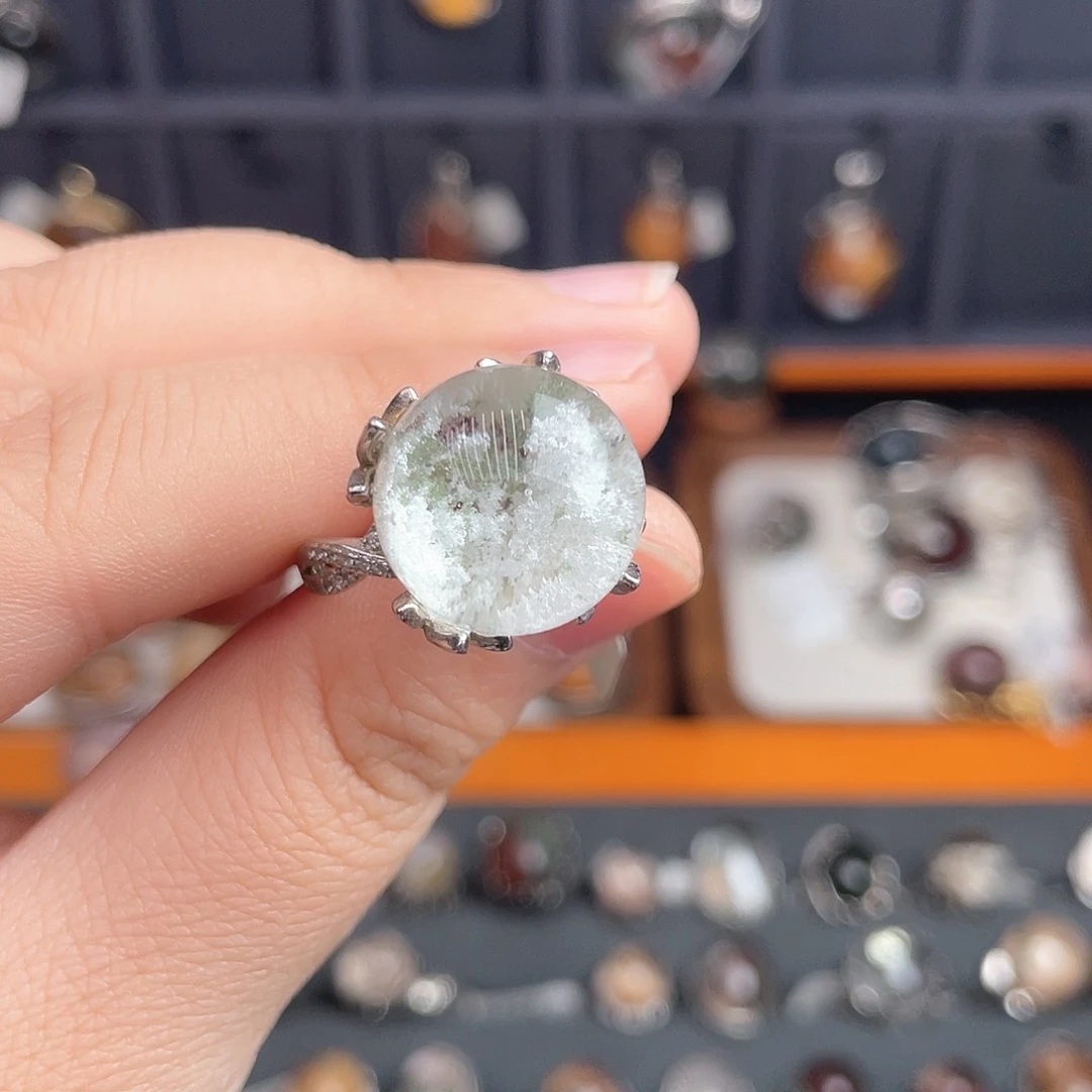 水晶戒指银S925镶嵌嘉***儿