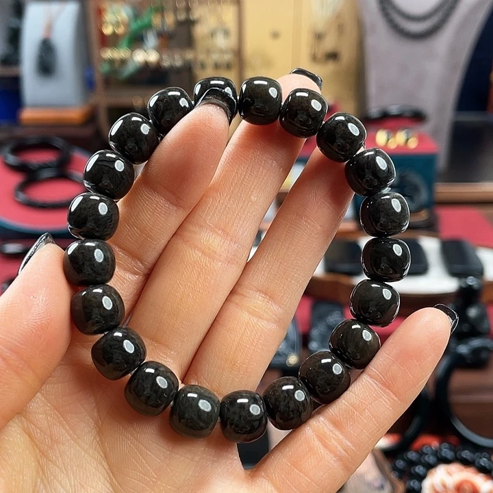 和田玉手串未镶嵌卡10福利草花