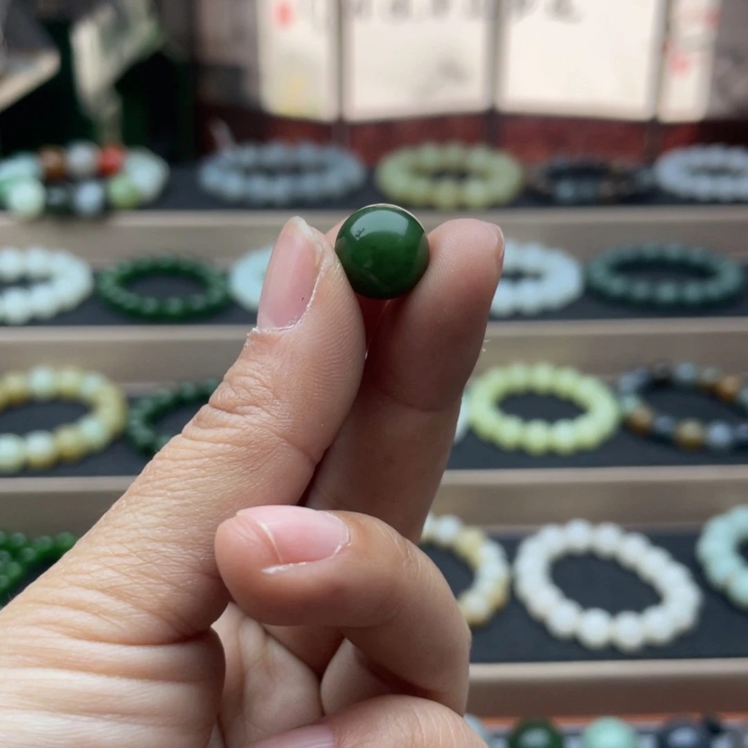 和田玉（碧玉）单珠12未镶嵌
