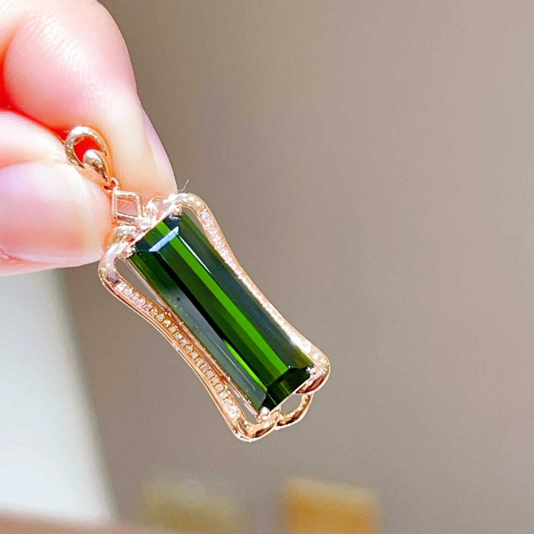 10.51ct 18k玫瑰金碧玺吊坠  7980