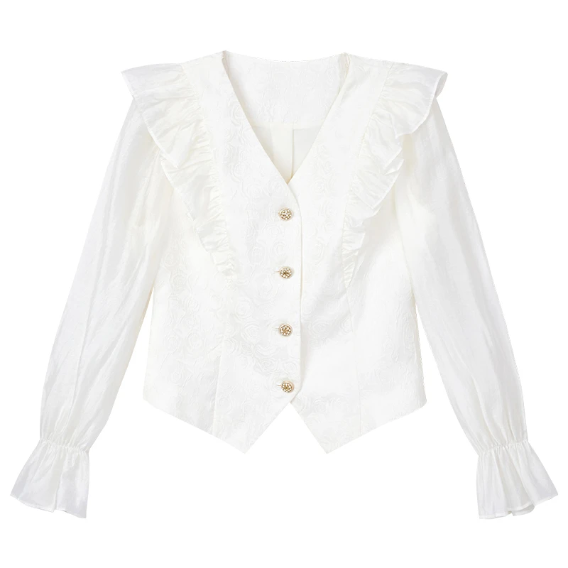 【达人专属】气质荷叶边外套S3289