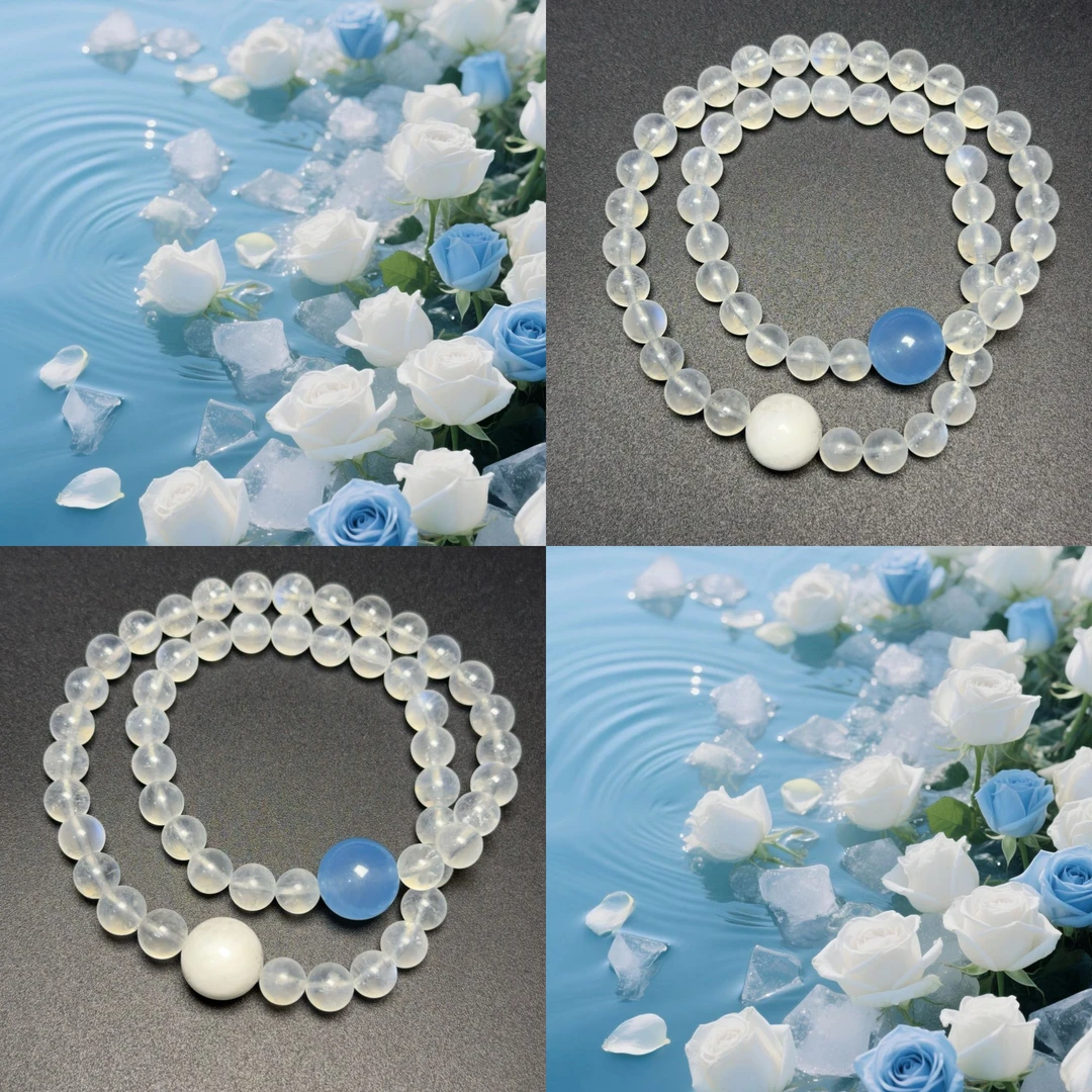 【冰蓝串梦】AL妍宝蓝月海蓝雪花手串