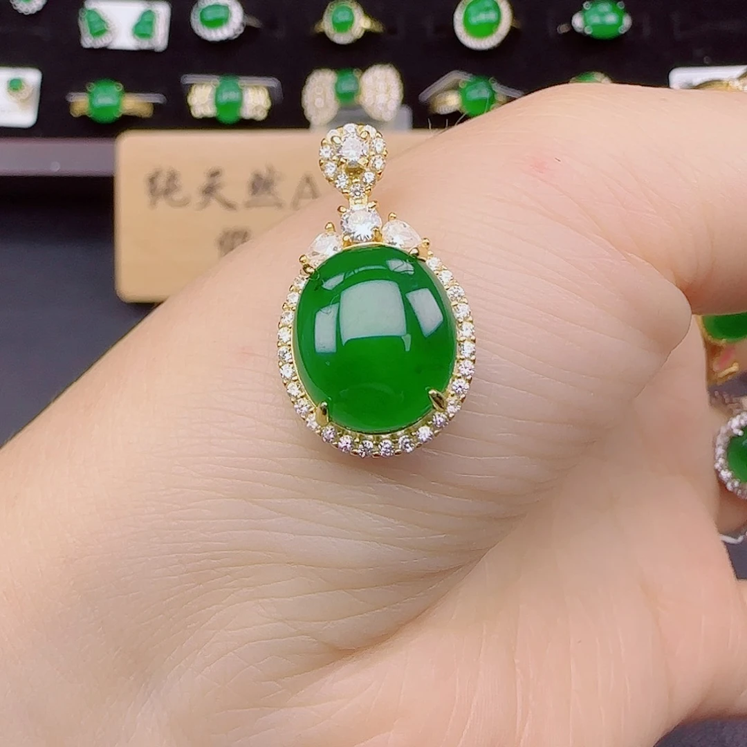 翡翠银S925镶嵌颈饰111111