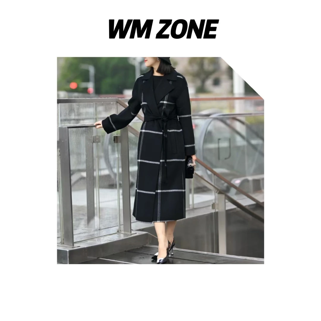WM  3-3751 提花格子羊毛大衣