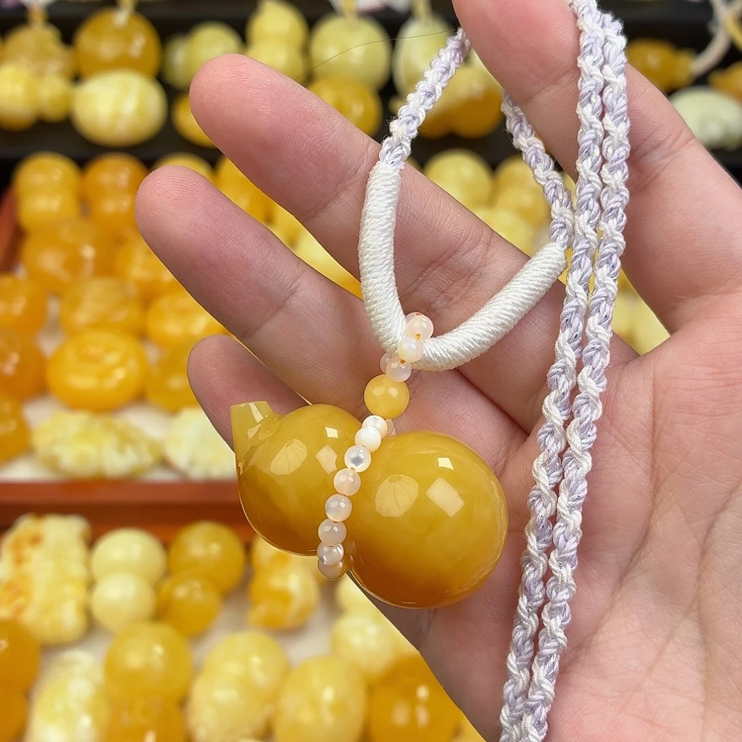 蜜蜡未镶嵌毛衣链蜜蜡