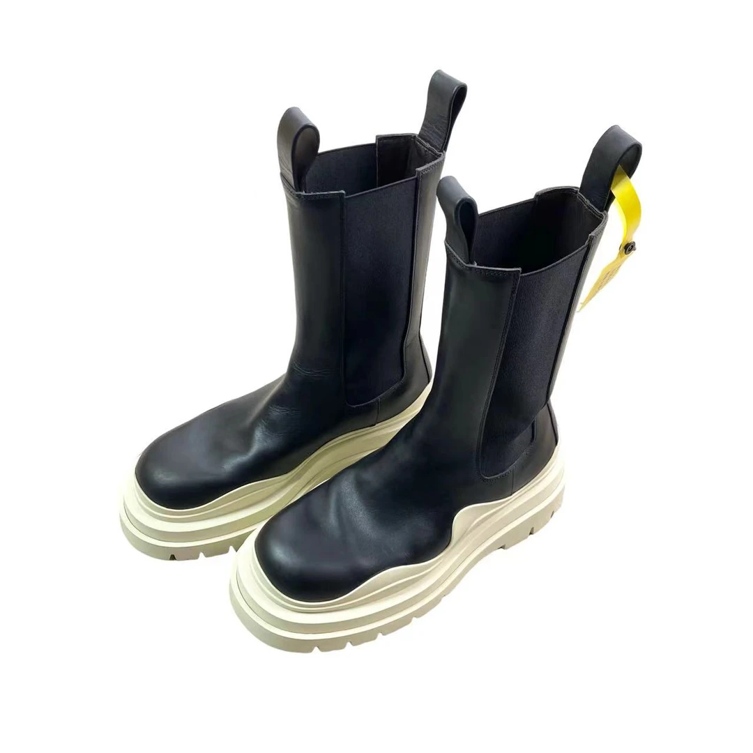 95新 BOTTEGA VENETA/葆蝶家  aa1053 切尔西厚底短靴 37码 98新