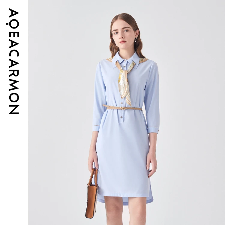 【粉丝专属】雅格上美 抗皱修身连衣裙女士连衣裙A24CF69J11搭配腰