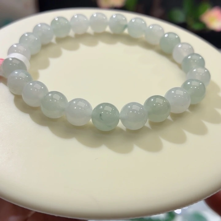 翡翠未镶嵌手链冰胶马卡龙卡8.3