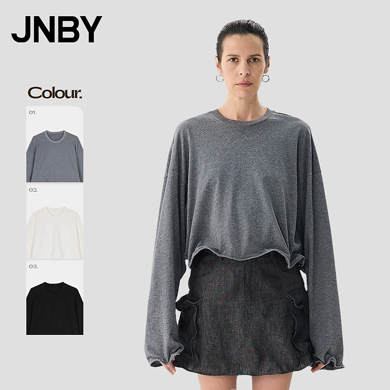 【商场同款新品】JNBY/江南布衣25春宽松圆领卫衣扭扭乐5P2411260