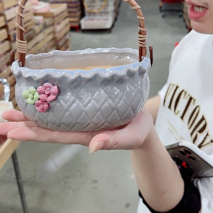 有孔，凑10元包邮陶瓷花盆发货！